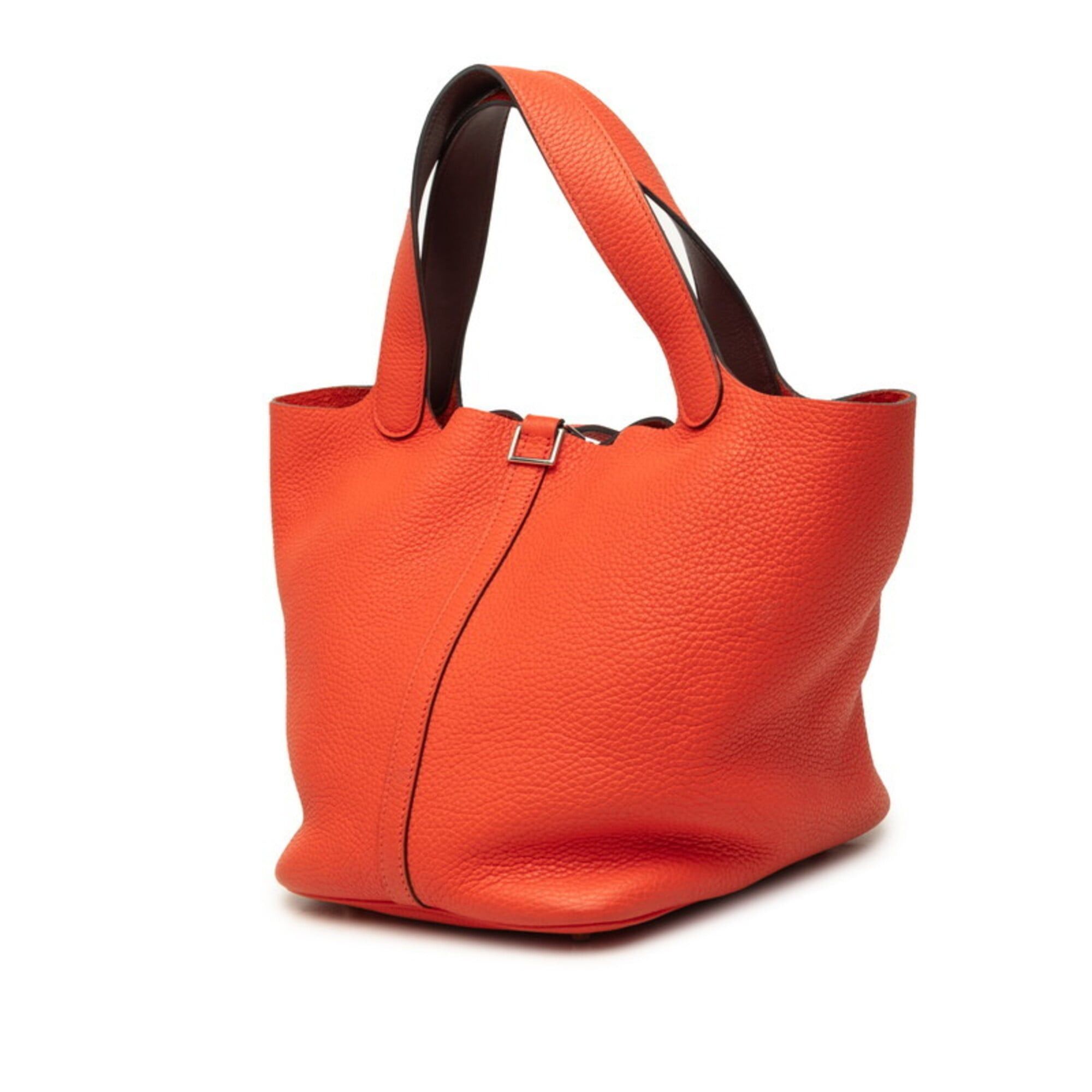 Hermes Hermes Picotin Lock Touch MM Handbag, Red/Orange, Silver Hardware, Taurillon Clemence Swift Leather, Women's. Size ONE SIZE - 2 Thumbnail