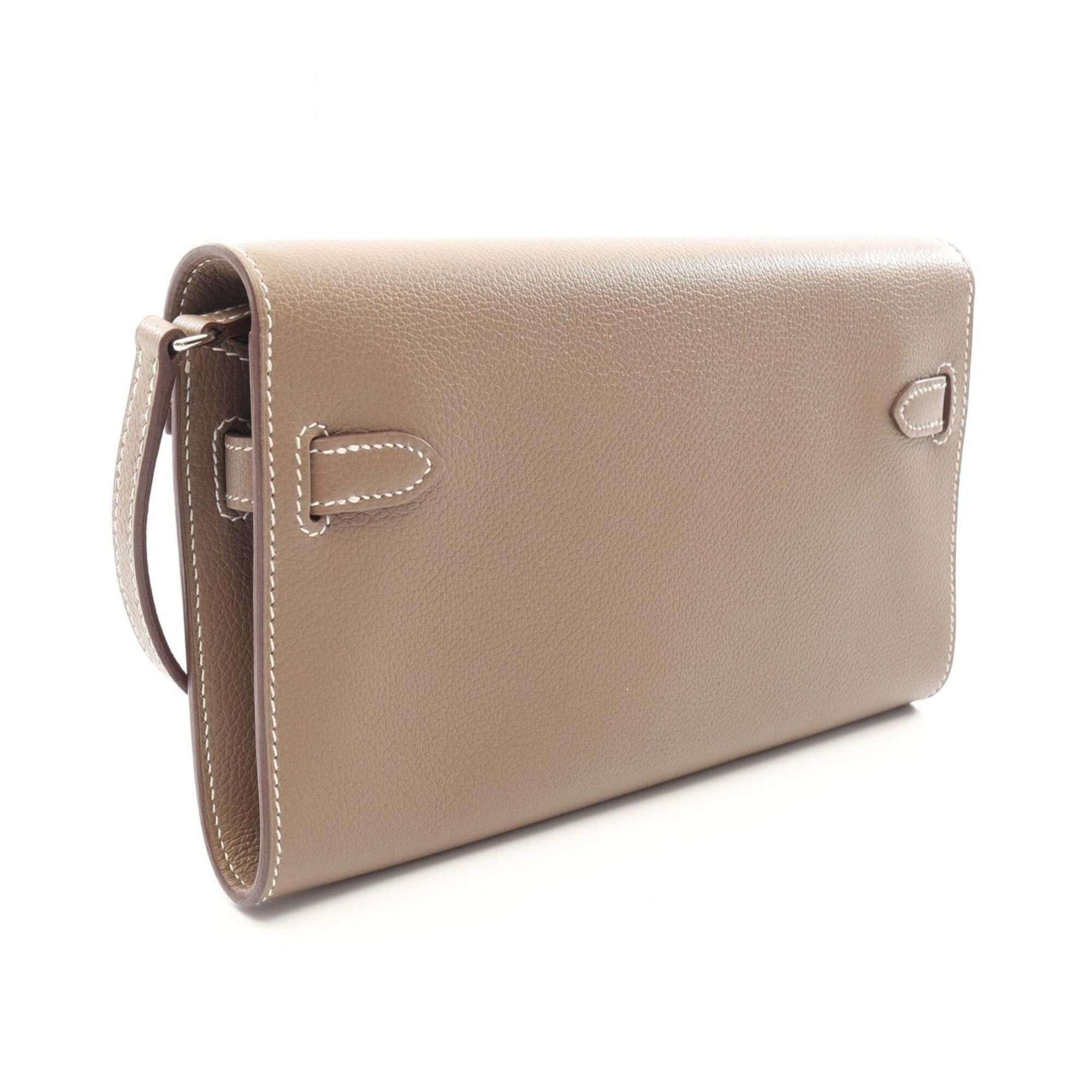 Hermes Hermes Kelly Long To Go, Etoupe, shoulder bag/handbag, Evercolor, women's, gray. Size ONE SIZE - 2 Thumbnail