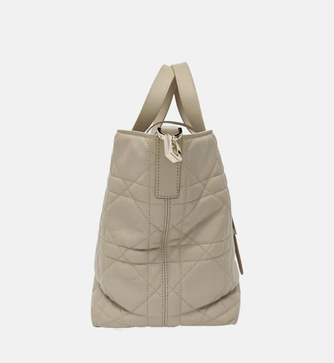 Dior DIOR Toujours khaki cowhide leather rattan plaid quilted shoulder bag handbag cr Size ONE SIZE - 3 Thumbnail