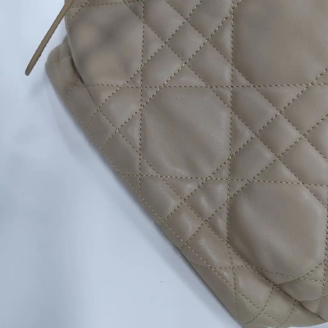 Dior DIOR Toujours khaki cowhide leather rattan plaid quilted shoulder bag handbag cr Size ONE SIZE - 10 Thumbnail