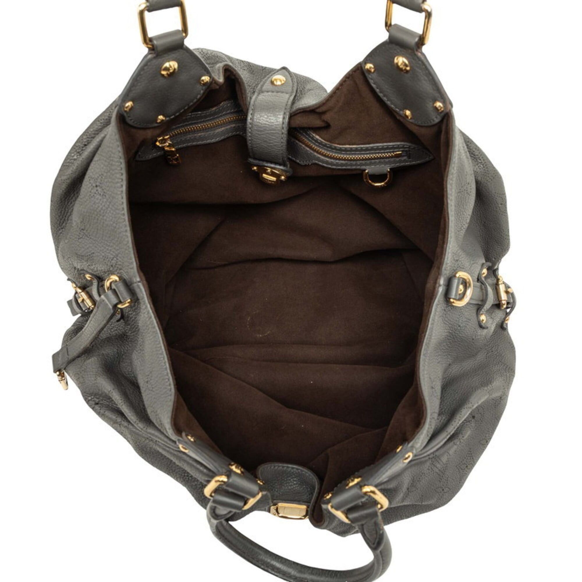 Louis Vuitton Louis Vuitton Monogram Mahina L Handbag Tote Bag M93441 Anthracite Grey Leather Women's LOUIS VUITTON Size ONE SIZE - 5 Thumbnail