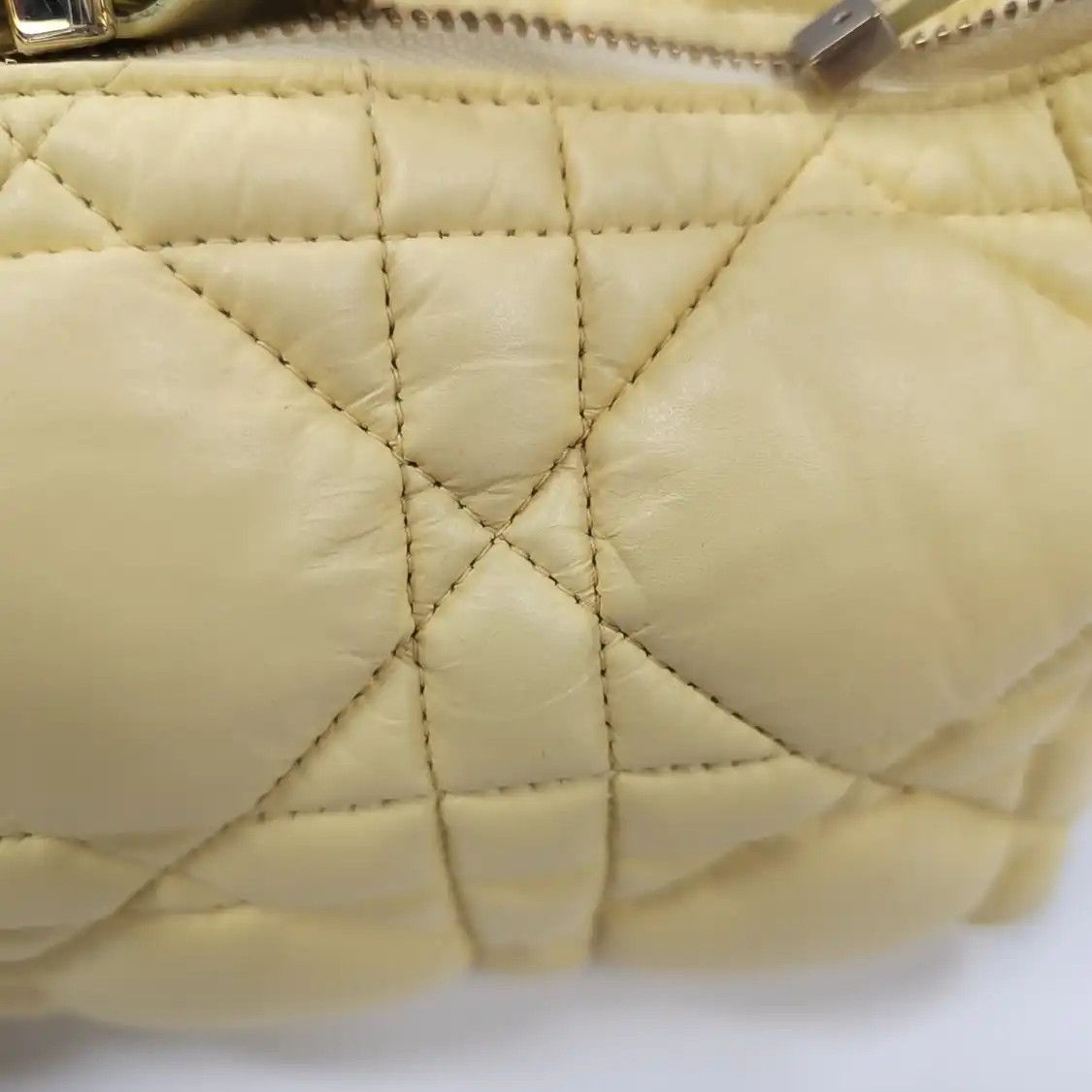 Dior DIOR Diortravel Nomad Medium light yellowcowhide leather rattan plaid quilted No Size ONE SIZE - 8 Thumbnail