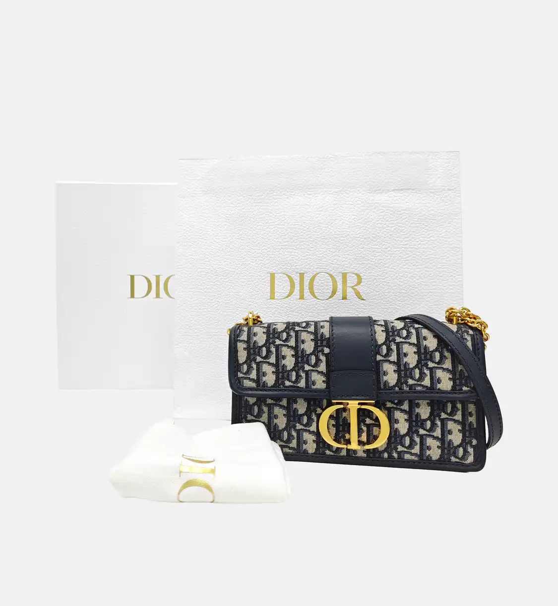 Dior DIOR 30 Montaigne East-West blue canvas monogram jacquard Montaigne bag shoulder Size ONE SIZE - 8 Thumbnail