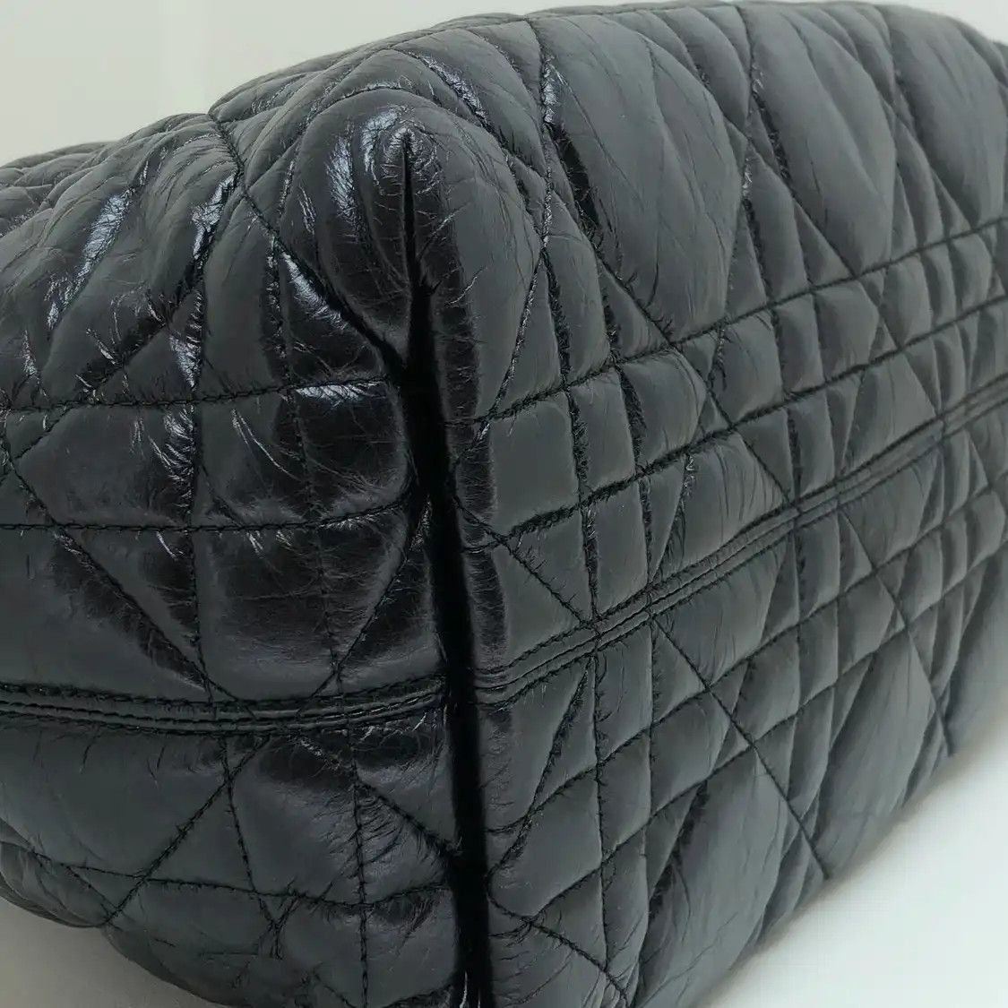 Dior DIOR Toujours black cowhide leather rattan plaid quilted handbag Size ONE SIZE - 9 Thumbnail
