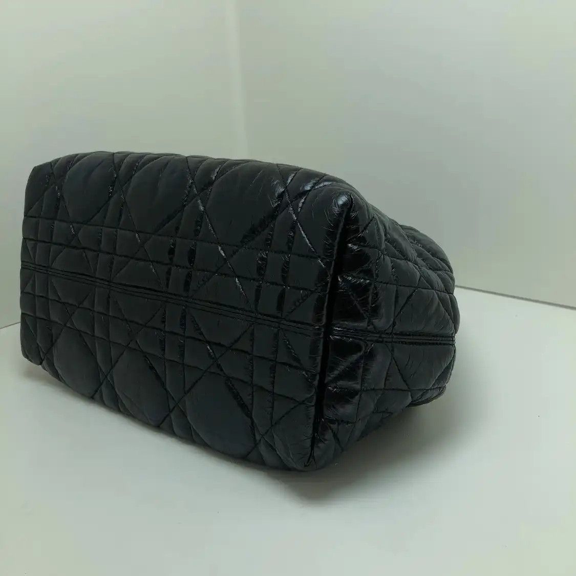 Dior DIOR Toujours black cowhide leather rattan plaid quilted handbag Size ONE SIZE - 8 Thumbnail