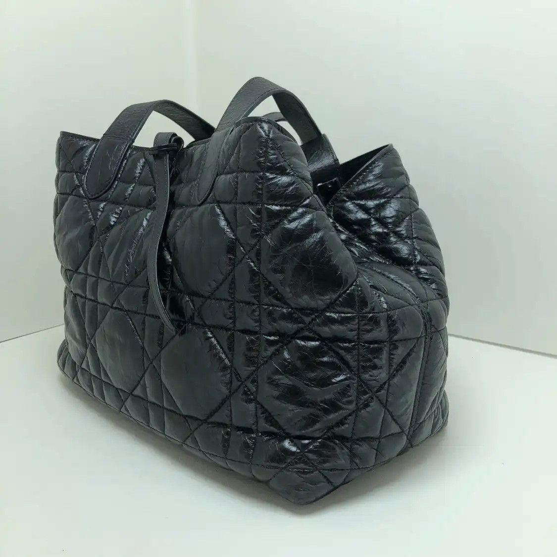Dior DIOR Toujours black cowhide leather rattan plaid quilted handbag Size ONE SIZE - 2 Thumbnail