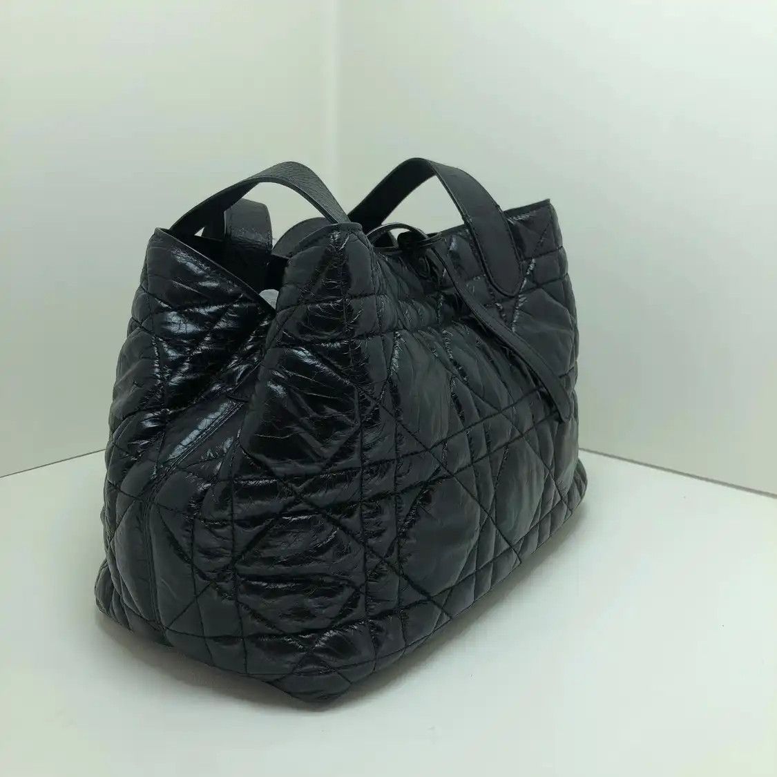 Dior DIOR Toujours black cowhide leather rattan plaid quilted handbag Size ONE SIZE - 7 Thumbnail