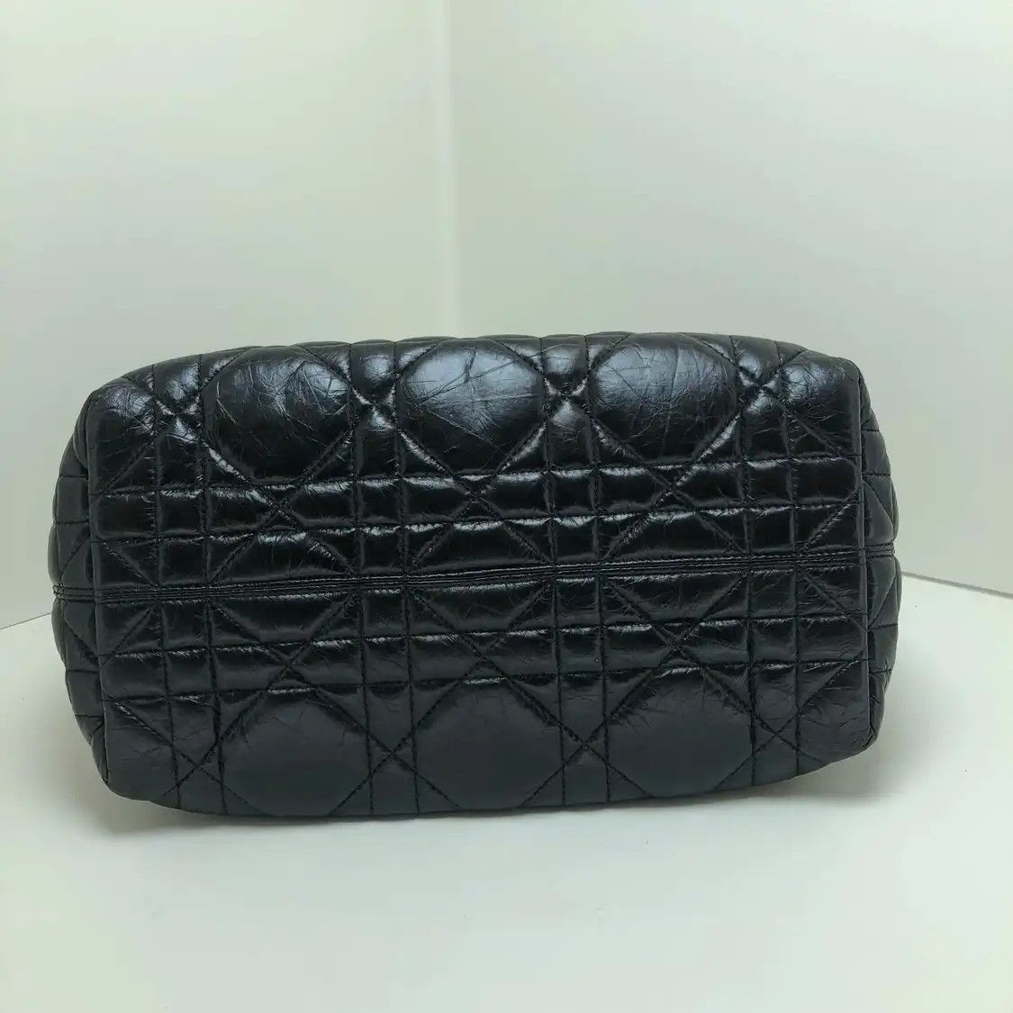 Dior DIOR Toujours black cowhide leather rattan plaid quilted handbag Size ONE SIZE - 5 Thumbnail