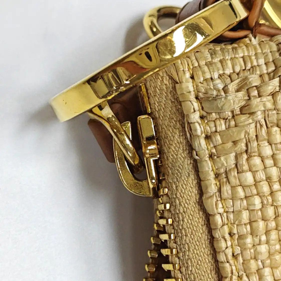 Dior DIOR Diorstar Hobo yellow special Material rattan plaid woven handbag gold hardw Size ONE SIZE - 12 Thumbnail