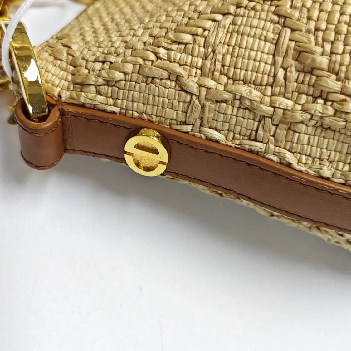 Dior DIOR Diorstar Hobo yellow special Material rattan plaid woven handbag gold hardw Size ONE SIZE - 11 Thumbnail