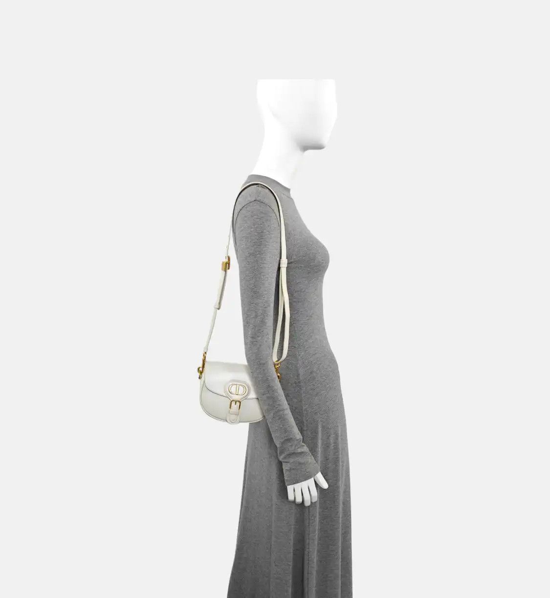 Dior DIOR Bobby Small white cowhide leather shoulder bag handbag crossbody bag gold h Size ONE SIZE - 2 Thumbnail