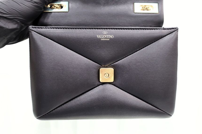 Valentino Nappa Leather One Stud Chain Shoulder Bag Black Department S Size ONE SIZE - 11 Thumbnail