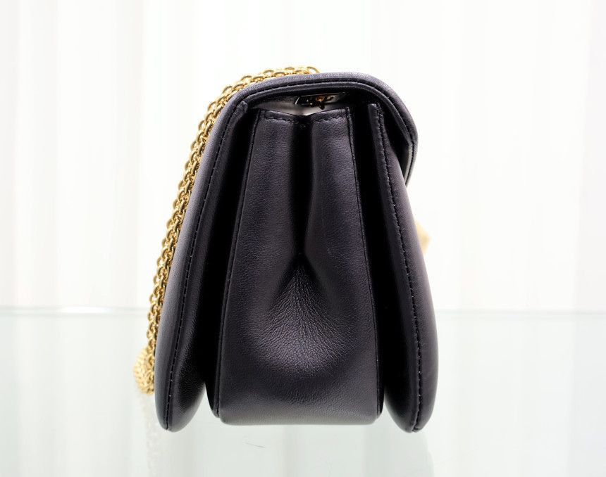Valentino Nappa Leather One Stud Chain Shoulder Bag Black Department S Size ONE SIZE - 5 Thumbnail