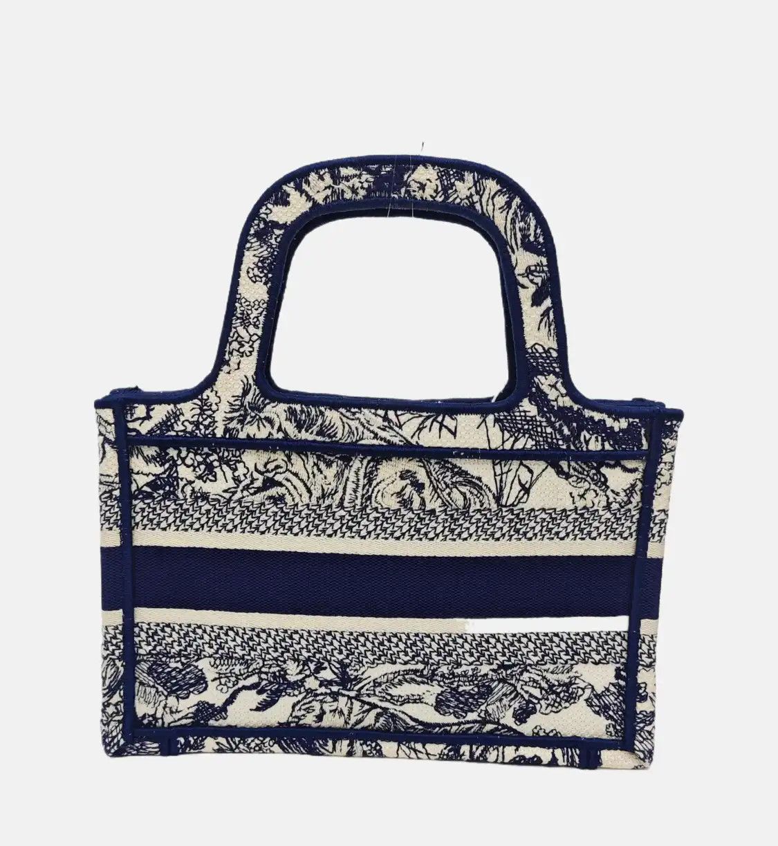 Dior DIOR Book Tote mini blue fabric embroidery handbag Size ONE SIZE - 5 Thumbnail