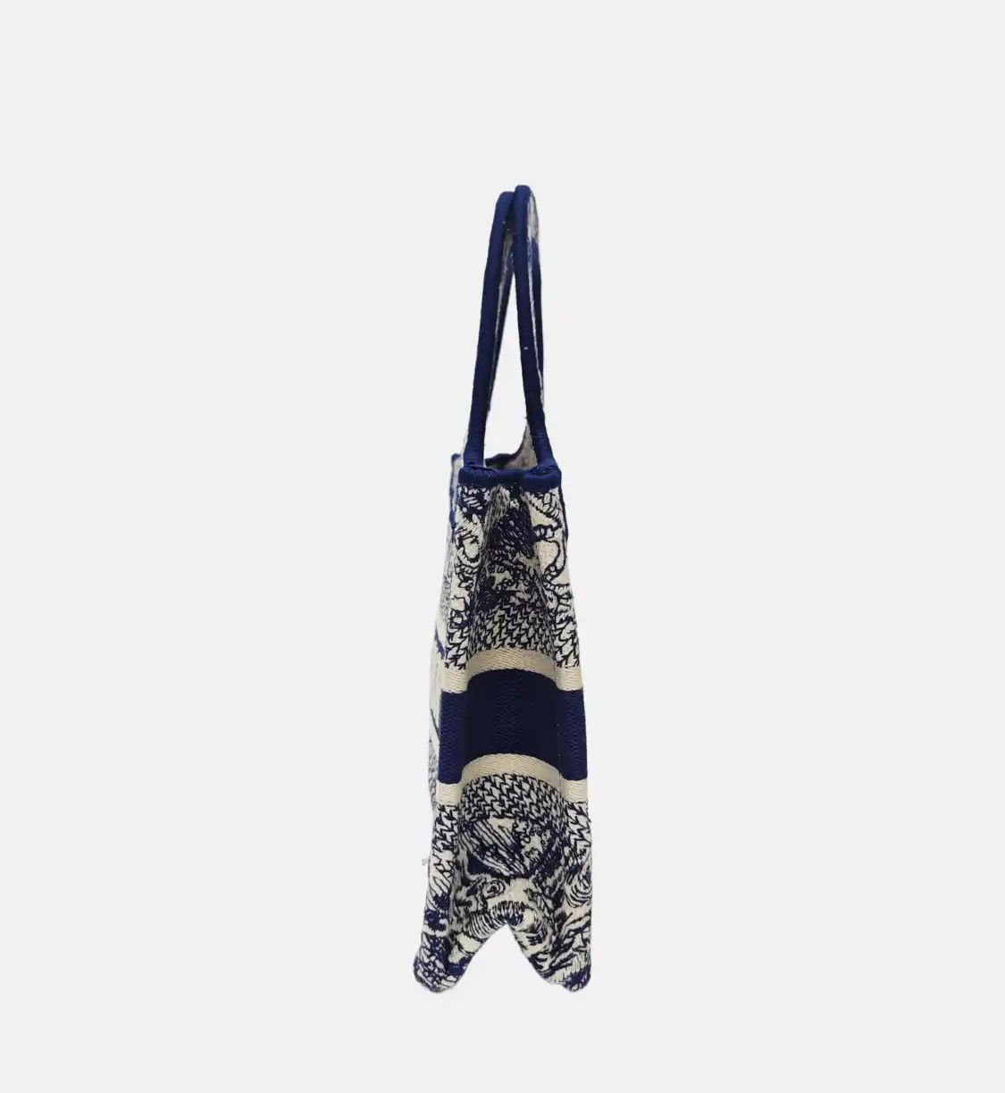 Dior DIOR Book Tote mini blue fabric embroidery handbag Size ONE SIZE - 3 Thumbnail
