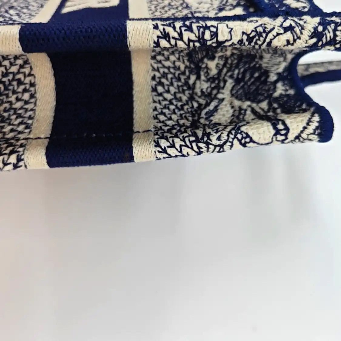 Dior DIOR Book Tote mini blue fabric embroidery handbag Size ONE SIZE - 8 Thumbnail