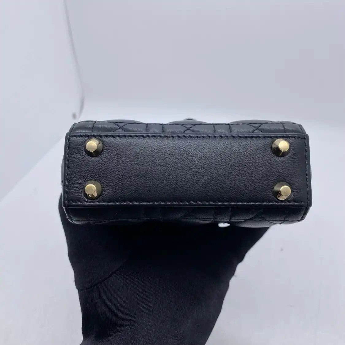 Dior DIOR Lady Dior micro black sheepskin rattan plaid quilted Lady bag shoulder bag Size ONE SIZE - 5 Thumbnail