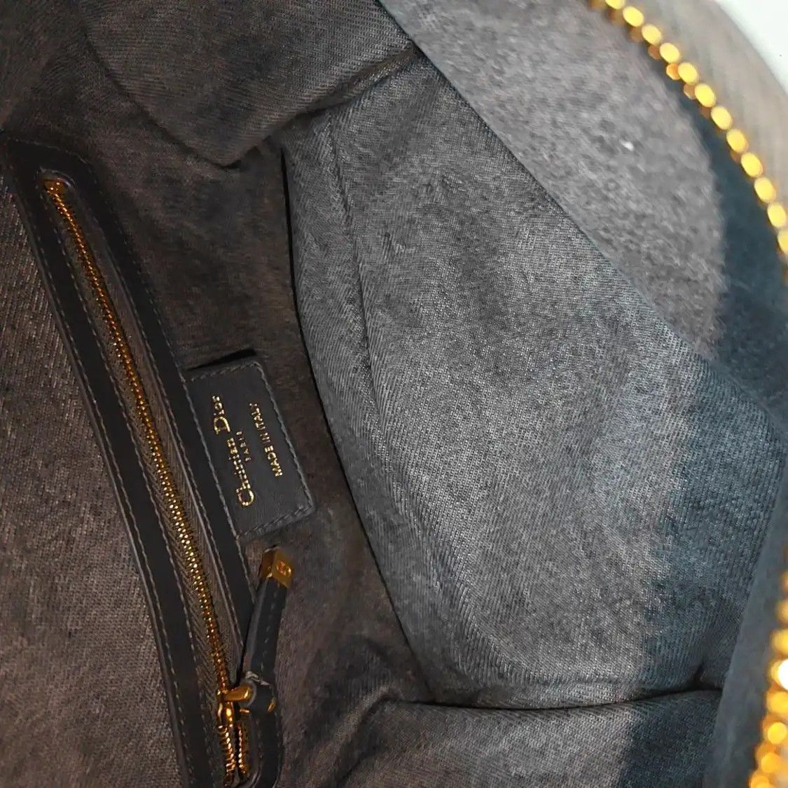 Dior DIOR D-Journey Small grey canvas monogram jacquard handbag shoulder bag gold har Size ONE SIZE - 7 Thumbnail