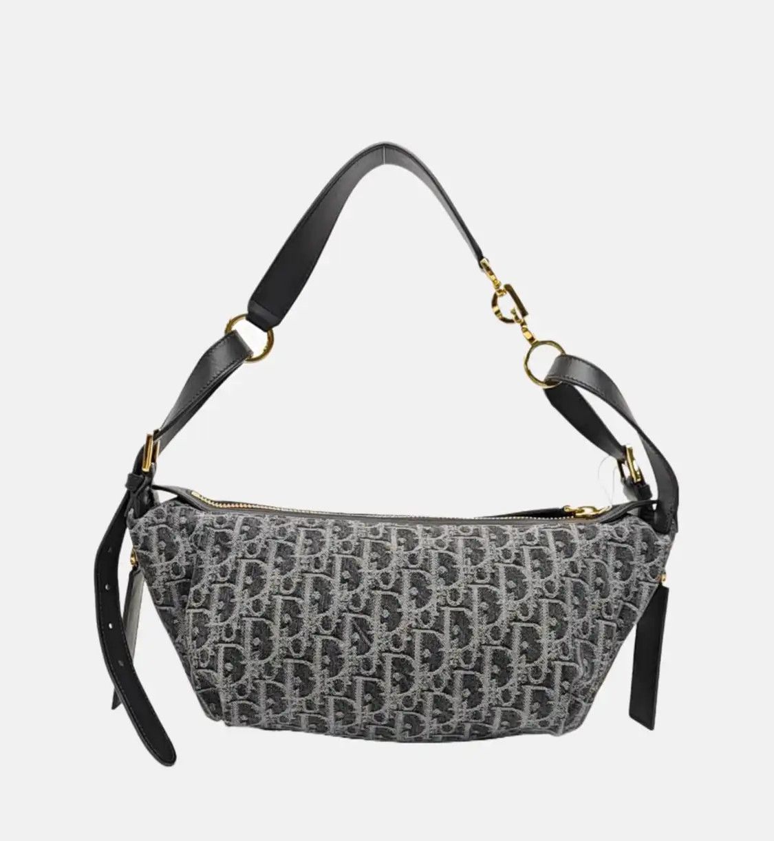 Dior DIOR D-Journey Small grey canvas monogram jacquard handbag shoulder bag gold har Size ONE SIZE - 5 Thumbnail
