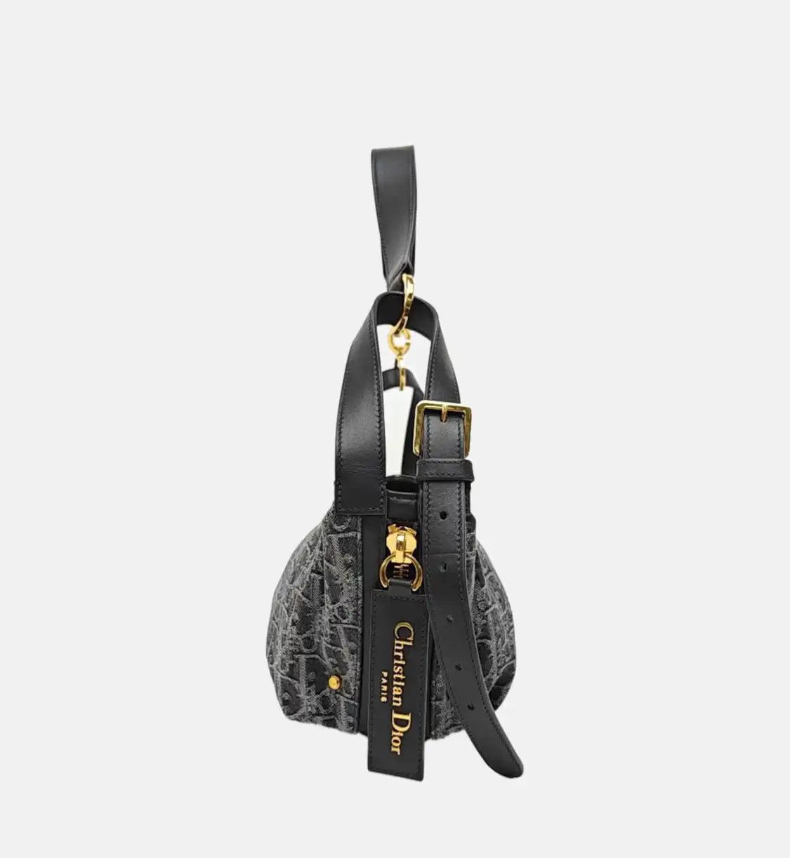 Dior DIOR D-Journey Small grey canvas monogram jacquard handbag shoulder bag gold har Size ONE SIZE - 3 Thumbnail