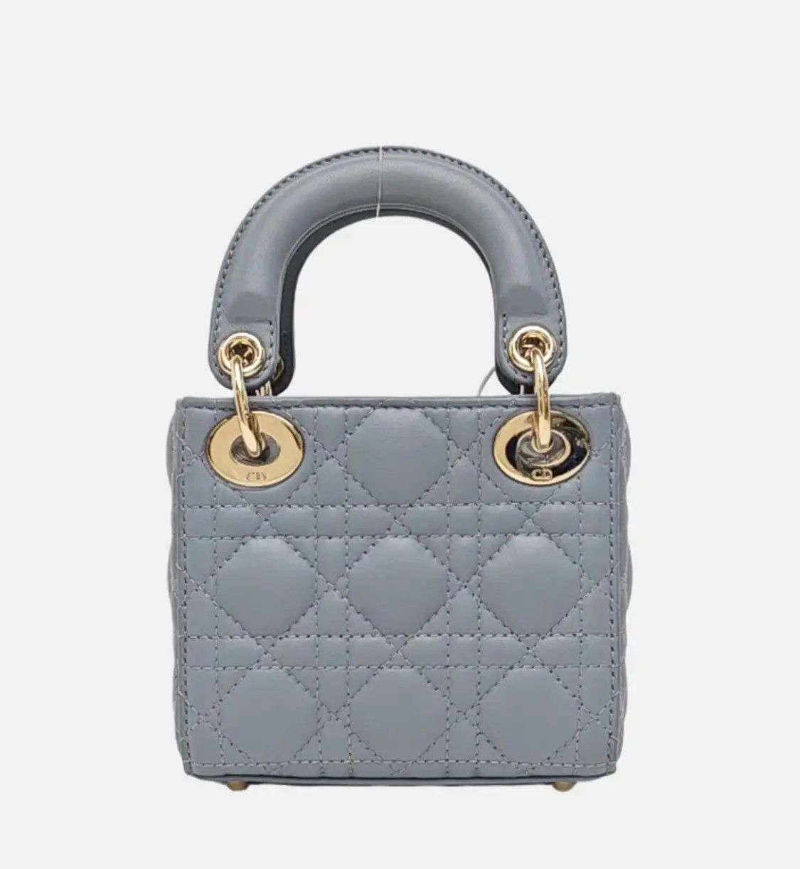 Dior DIOR Lady Dior micro blue sheepskin rattan plaid quilted Lady bag shoulder bag g Size ONE SIZE - 5 Thumbnail