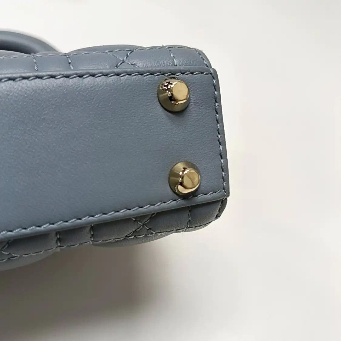 Dior DIOR Lady Dior micro blue sheepskin rattan plaid quilted Lady bag shoulder bag g Size ONE SIZE - 11 Thumbnail