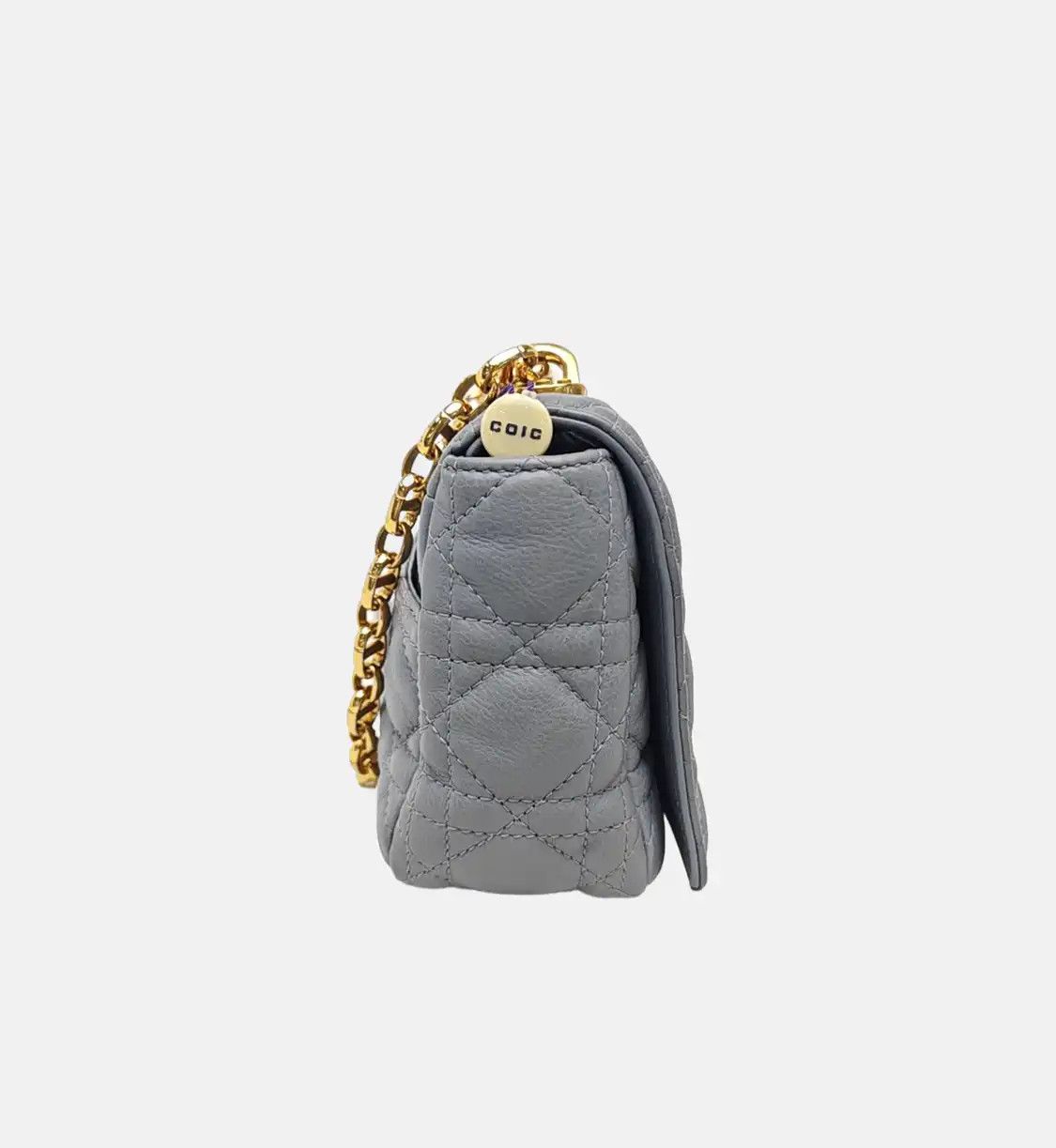 Dior DIOR Caro Small blue cowhide leather quilted flap bag chain bag shoulder gold ha Size ONE SIZE - 3 Thumbnail