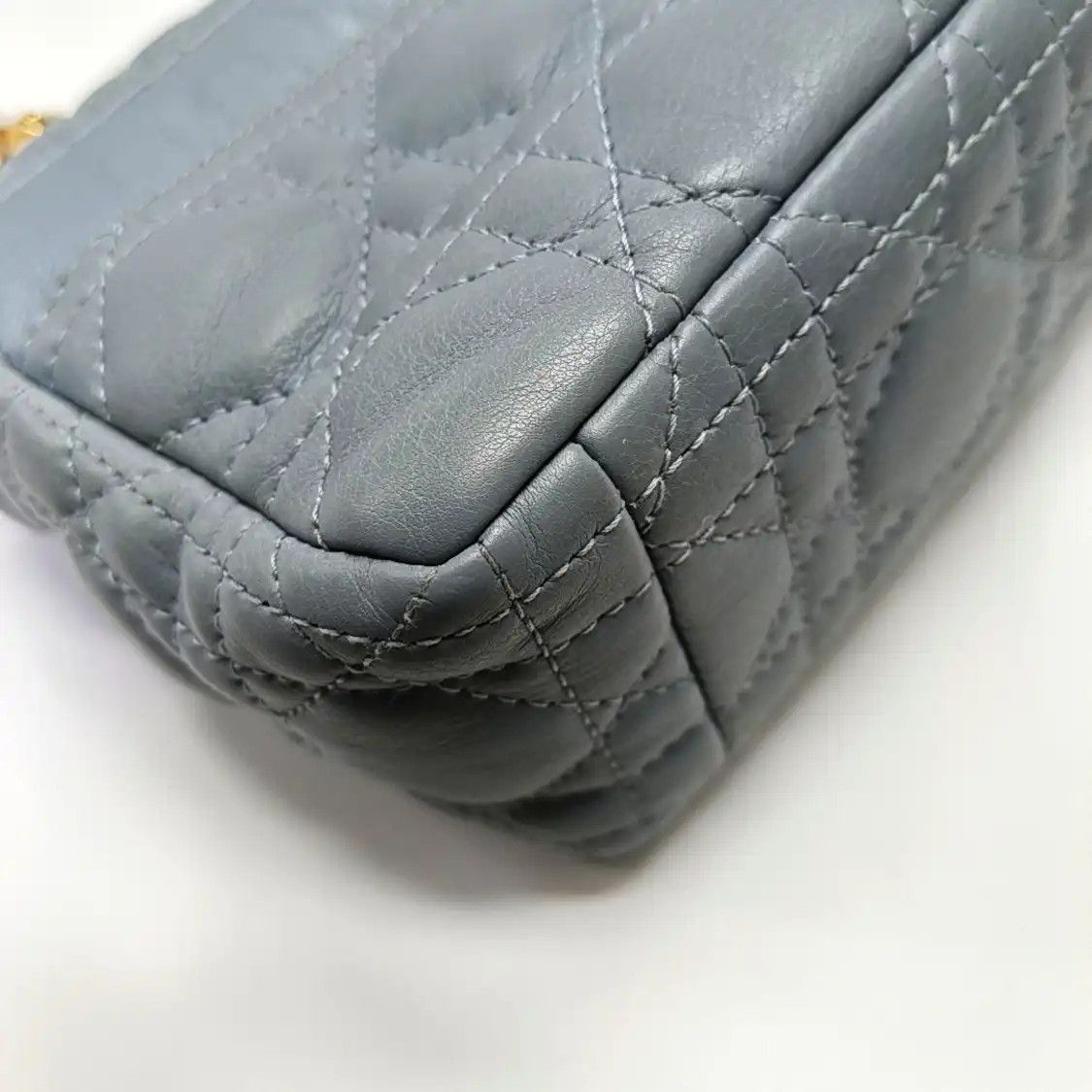 Dior DIOR Caro Small blue cowhide leather quilted flap bag chain bag shoulder gold ha Size ONE SIZE - 11 Thumbnail