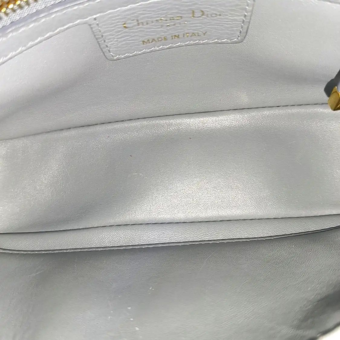 Dior DIOR Caro Small blue cowhide leather quilted flap bag chain bag shoulder gold ha Size ONE SIZE - 12 Thumbnail
