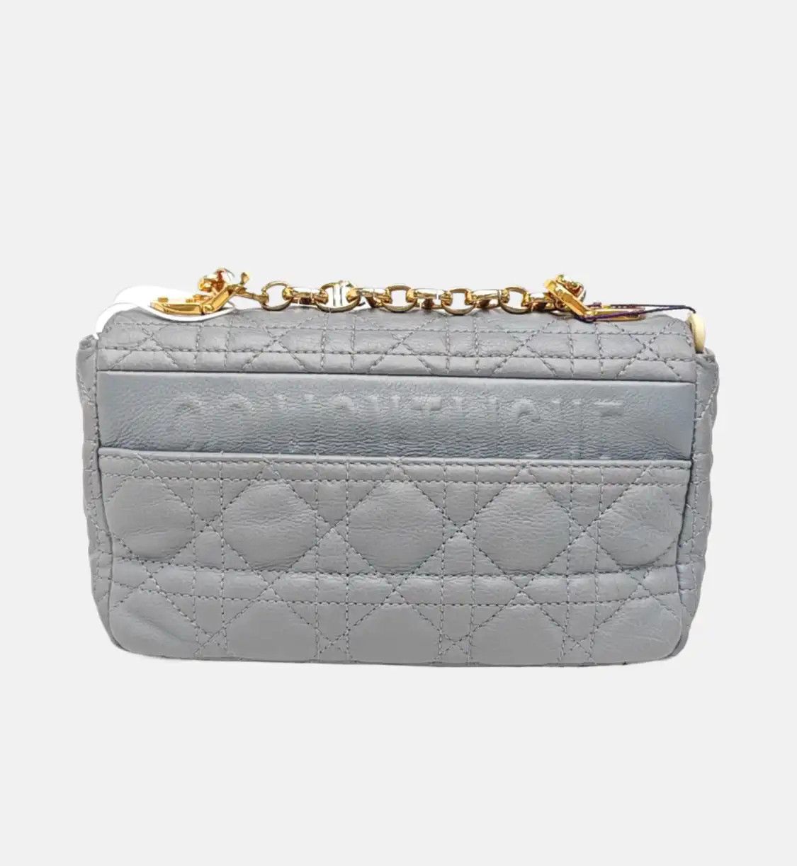Dior DIOR Caro Small blue cowhide leather quilted flap bag chain bag shoulder gold ha Size ONE SIZE - 4 Thumbnail