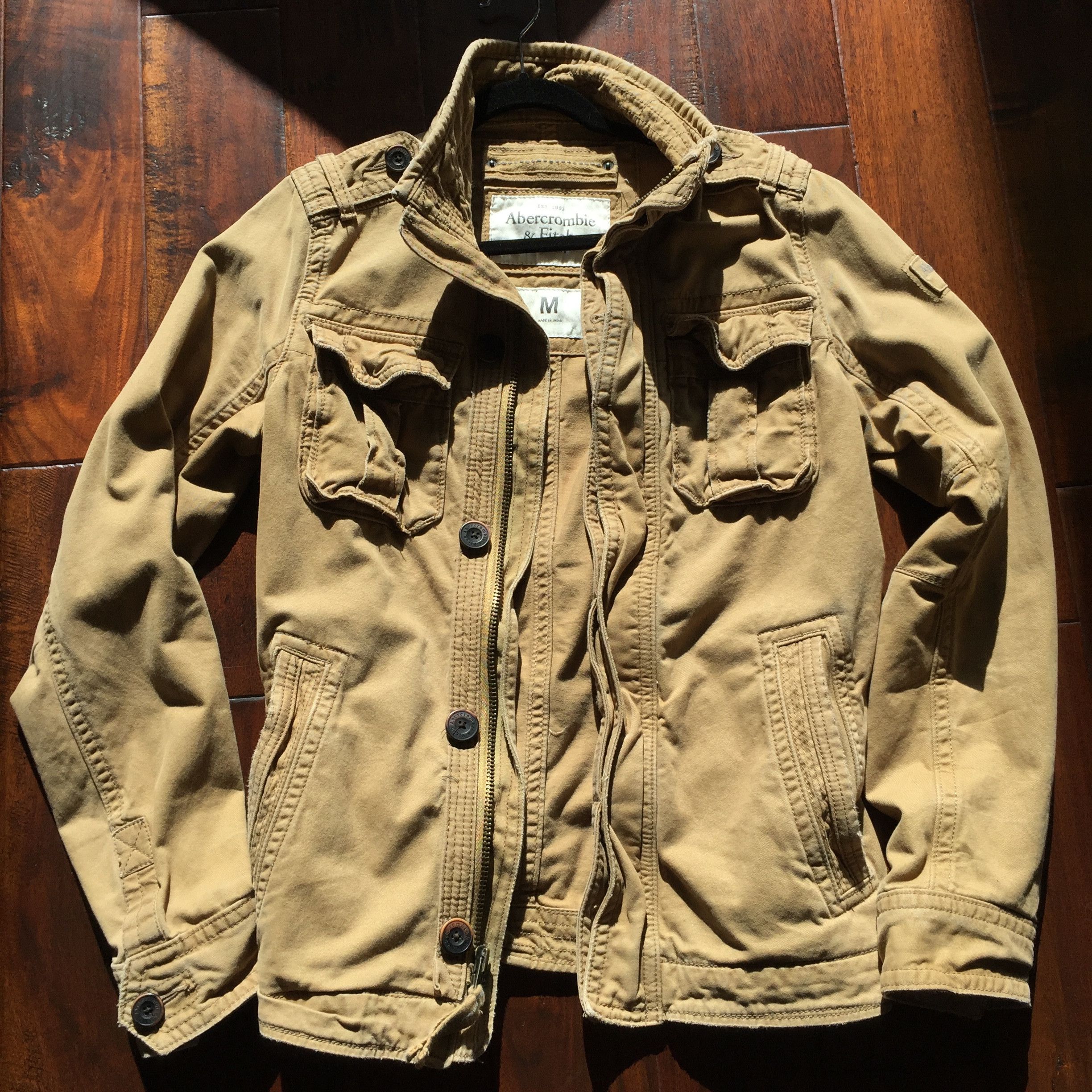 Abercrombie & Fitch Abercrombie & Fitch Mens Khaki Military Jacket Coat
