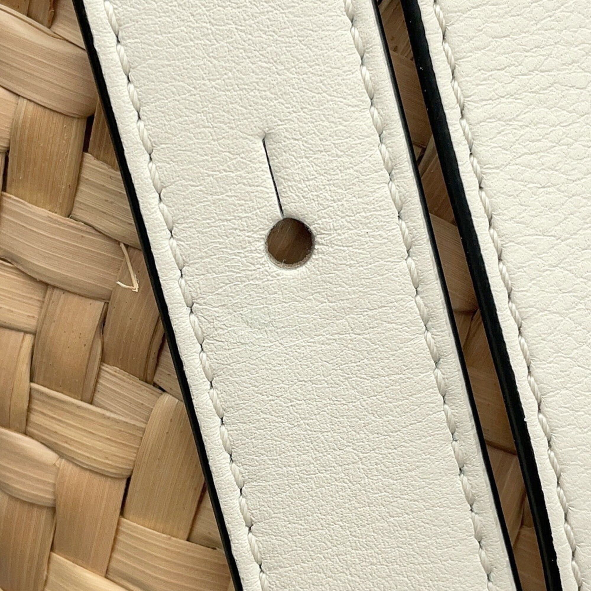 Loewe Loewe handbag, basket bag, small, palm leaf, calfskin, A223S93X04, LOEWE white, Size ONE SIZE - 14 Thumbnail