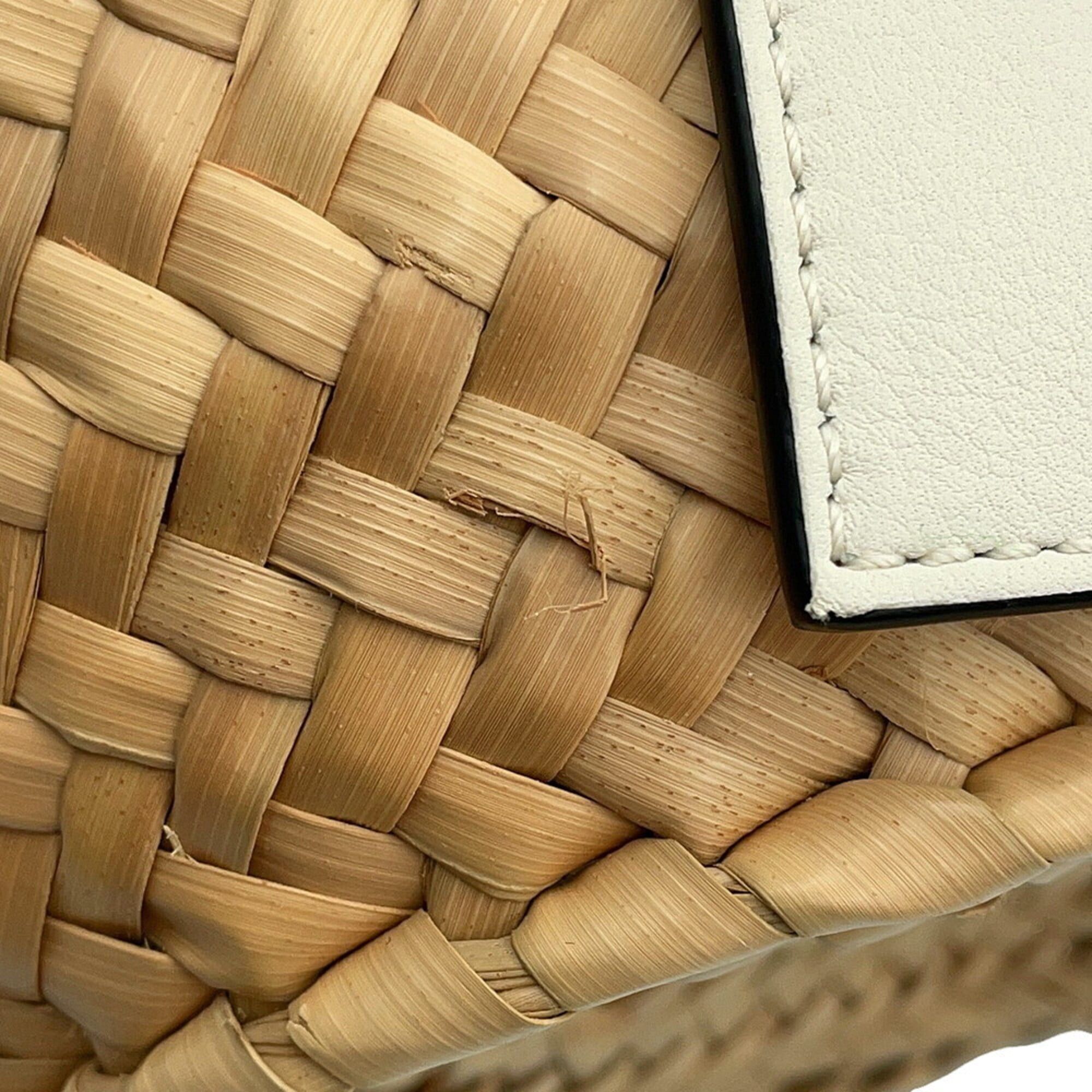 Loewe Loewe handbag, basket bag, small, palm leaf, calfskin, A223S93X04, LOEWE white, Size ONE SIZE - 6 Thumbnail
