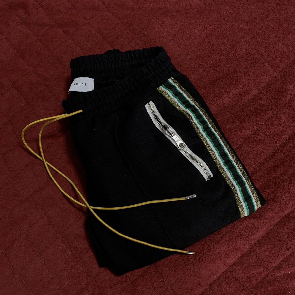 Rhude Rhude Traxedo FIRST RELEASE RARE Pants Black/Green OG Size US 32 / EU 48 - 2 Thumbnail