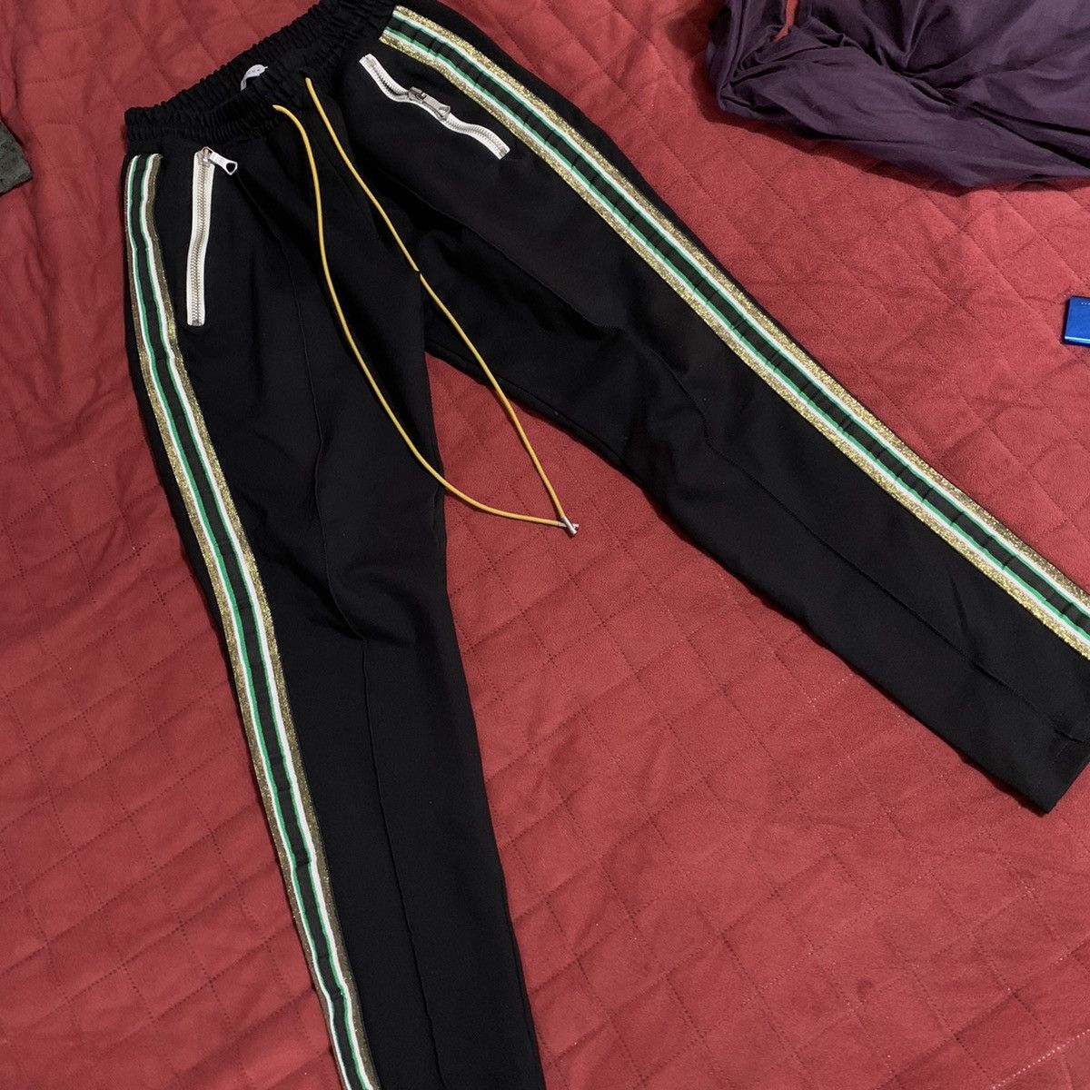 Rhude Rhude Traxedo FIRST RELEASE RARE Pants Black/Green OG Size US 32 / EU 48 - 3 Thumbnail