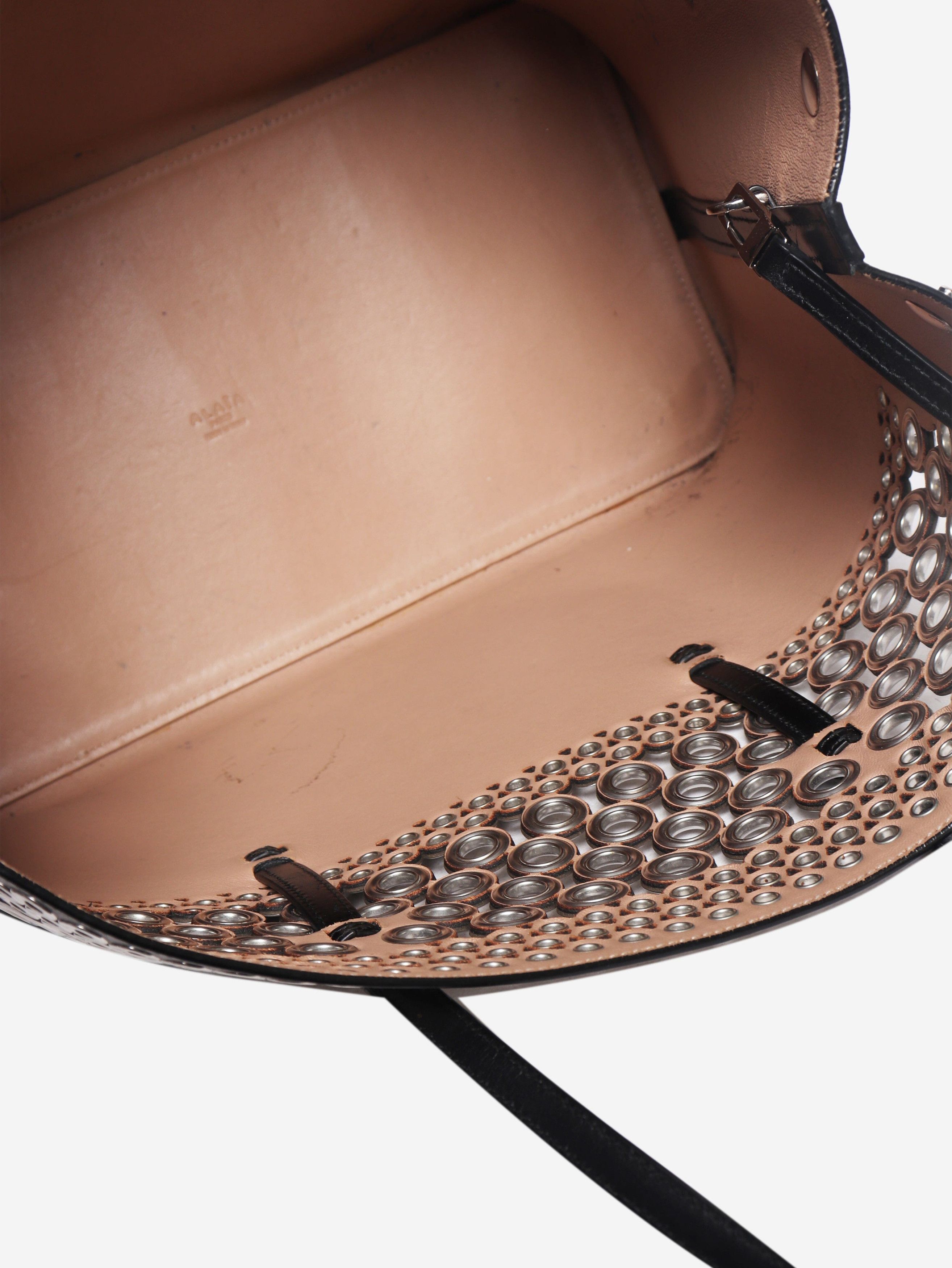 Alaia Black leather grommet tote bag Size ONE SIZE - 8 Thumbnail