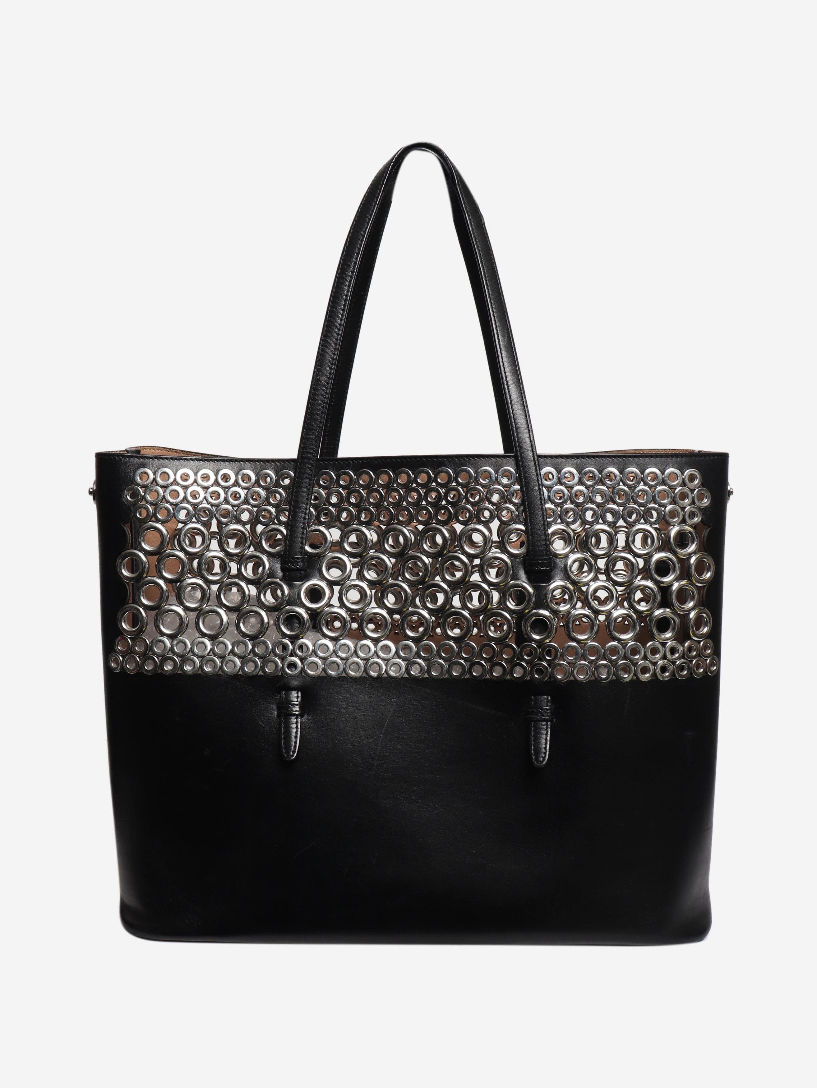 Alaia Black leather grommet tote bag Size ONE SIZE - 3 Thumbnail