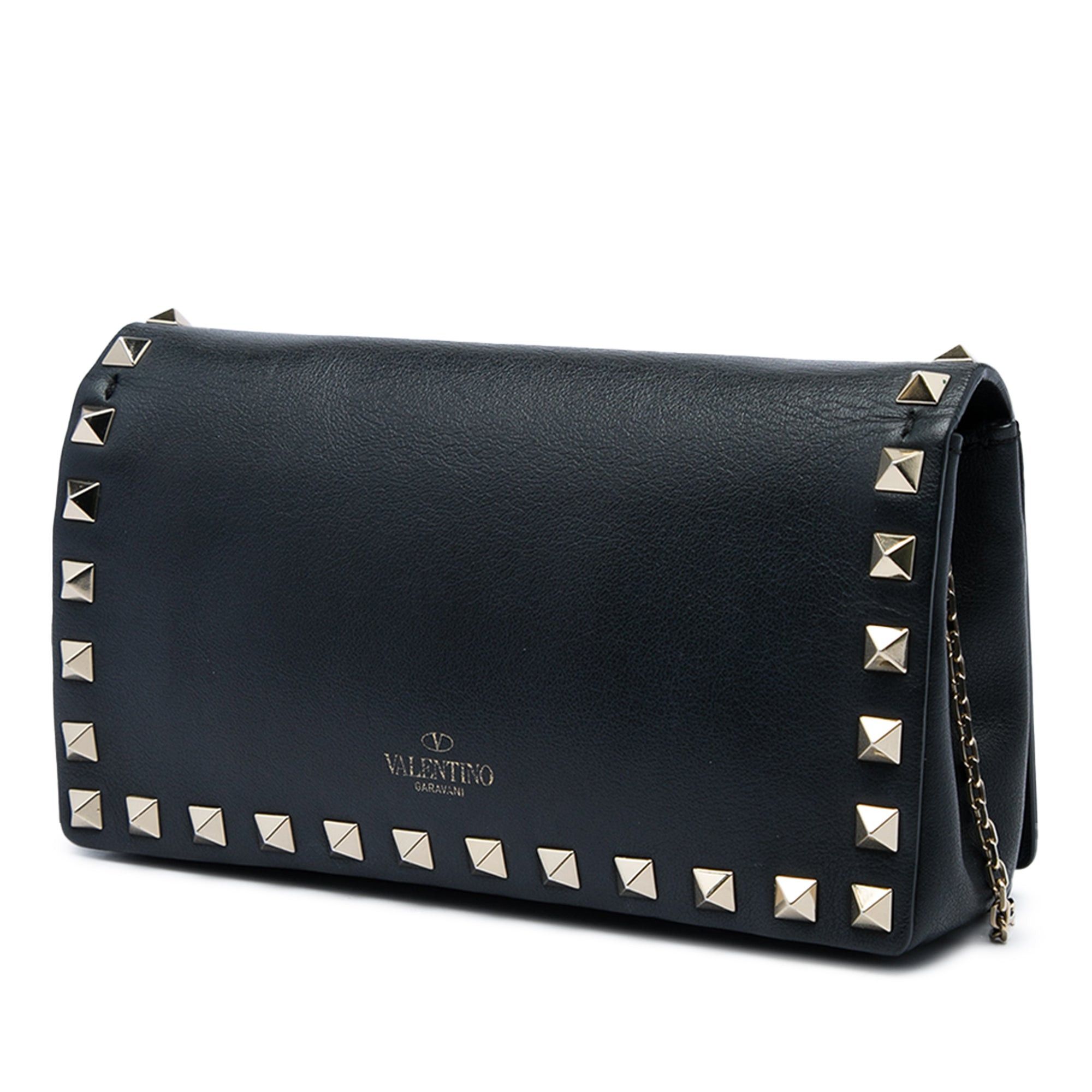 Valentino Calfskin Rockstud Wallet On Chain Size ONE SIZE - 2 Thumbnail