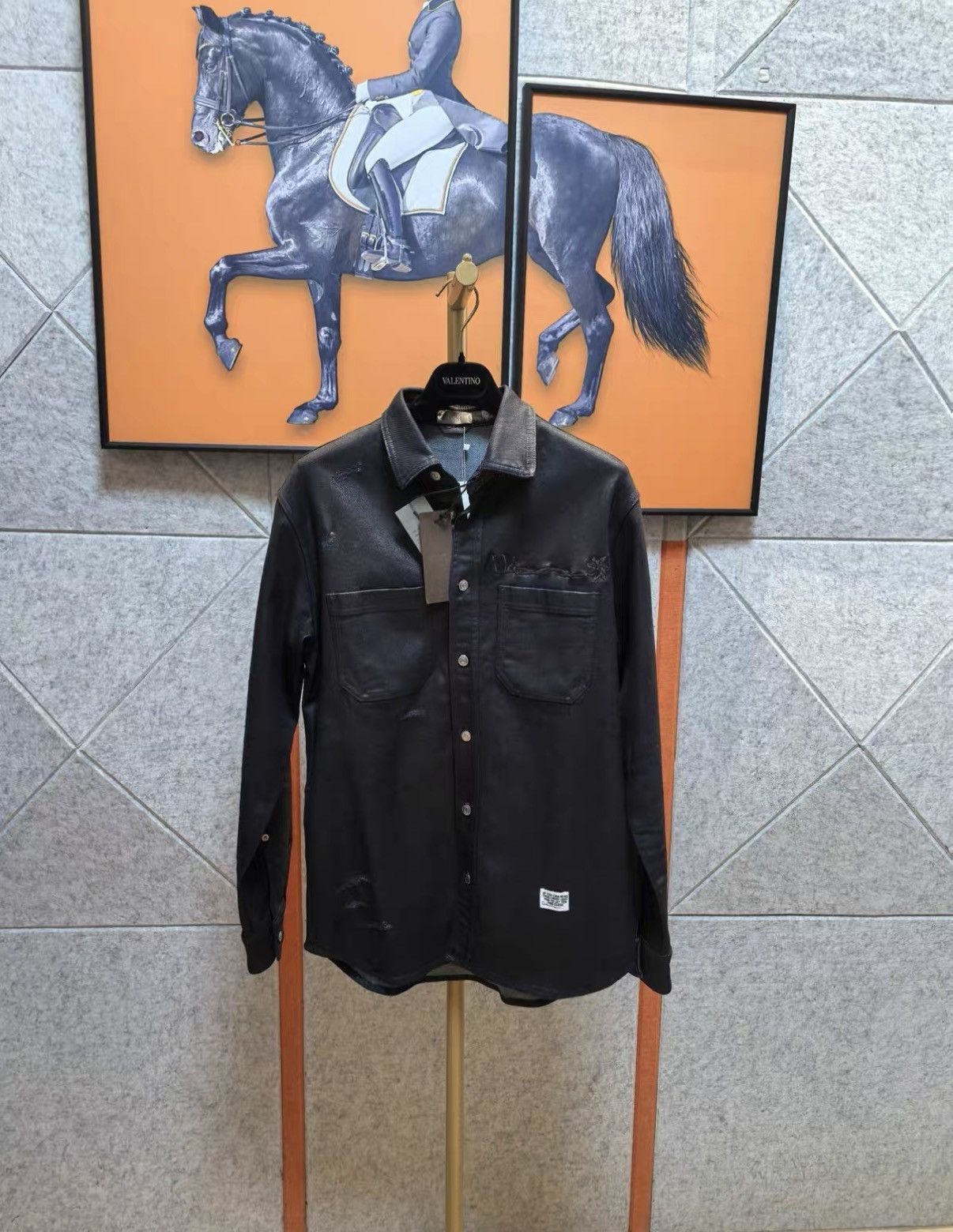 Valentino Black Embroidered Denim Shirt Jacket Size US S / EU 44-46 / 1 - 4 Thumbnail