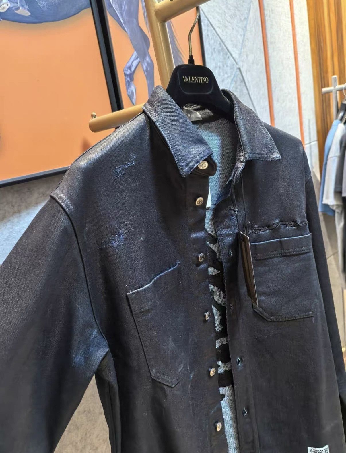 Valentino Black Embroidered Denim Shirt Jacket Size US S / EU 44-46 / 1 - 3 Thumbnail