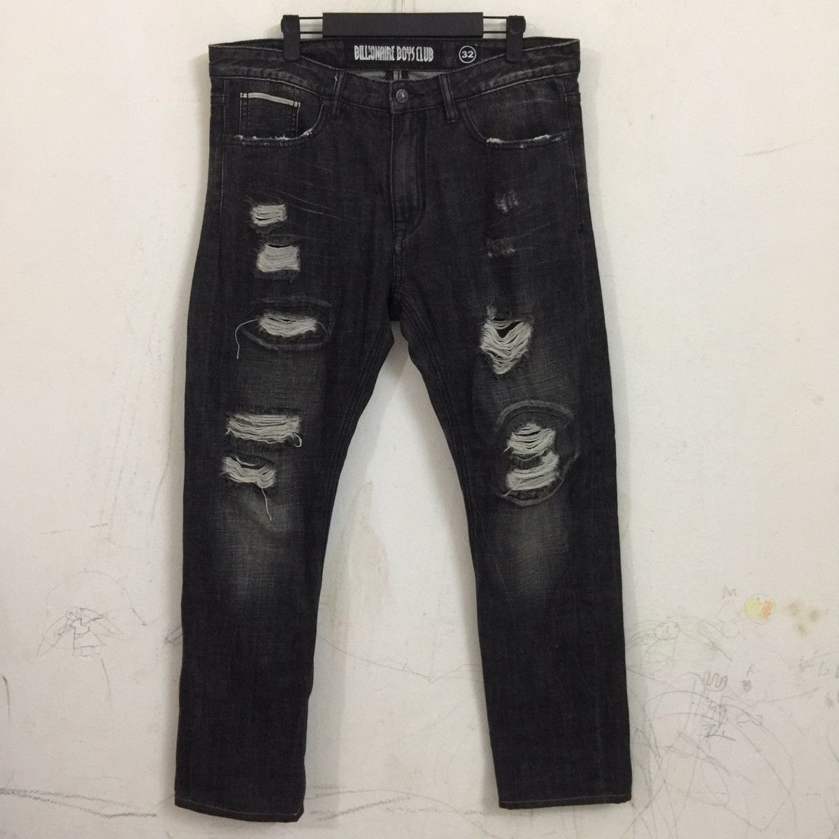 Billionaire Boys Club × Designer BBC Distressed Salvedge Denim Size US 36 / EU 52 - 2 Thumbnail