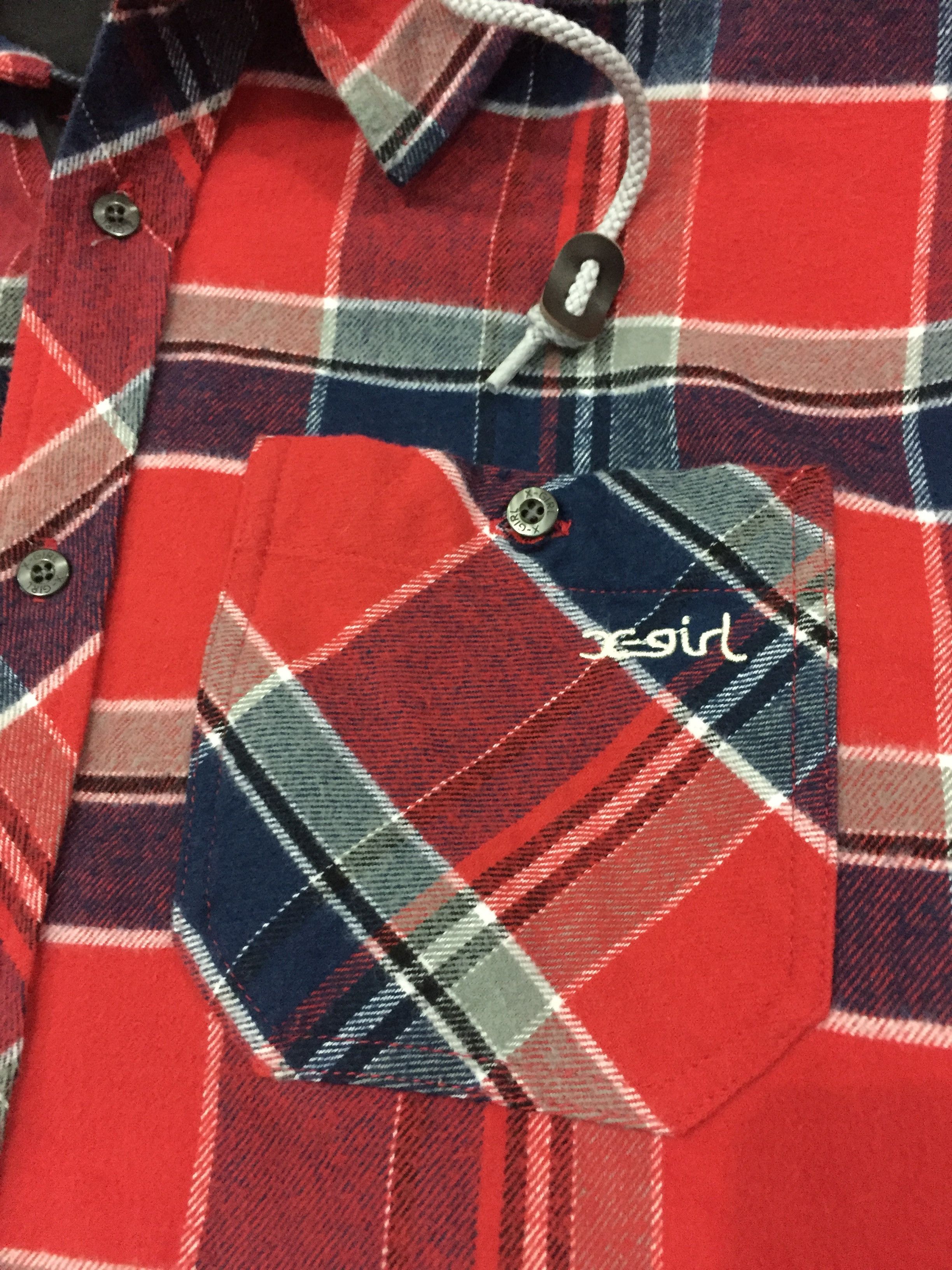 Japanese Brand x-girl flannel hoodie shirt japan Size US M / EU 48-50 / 2 - 2 Thumbnail