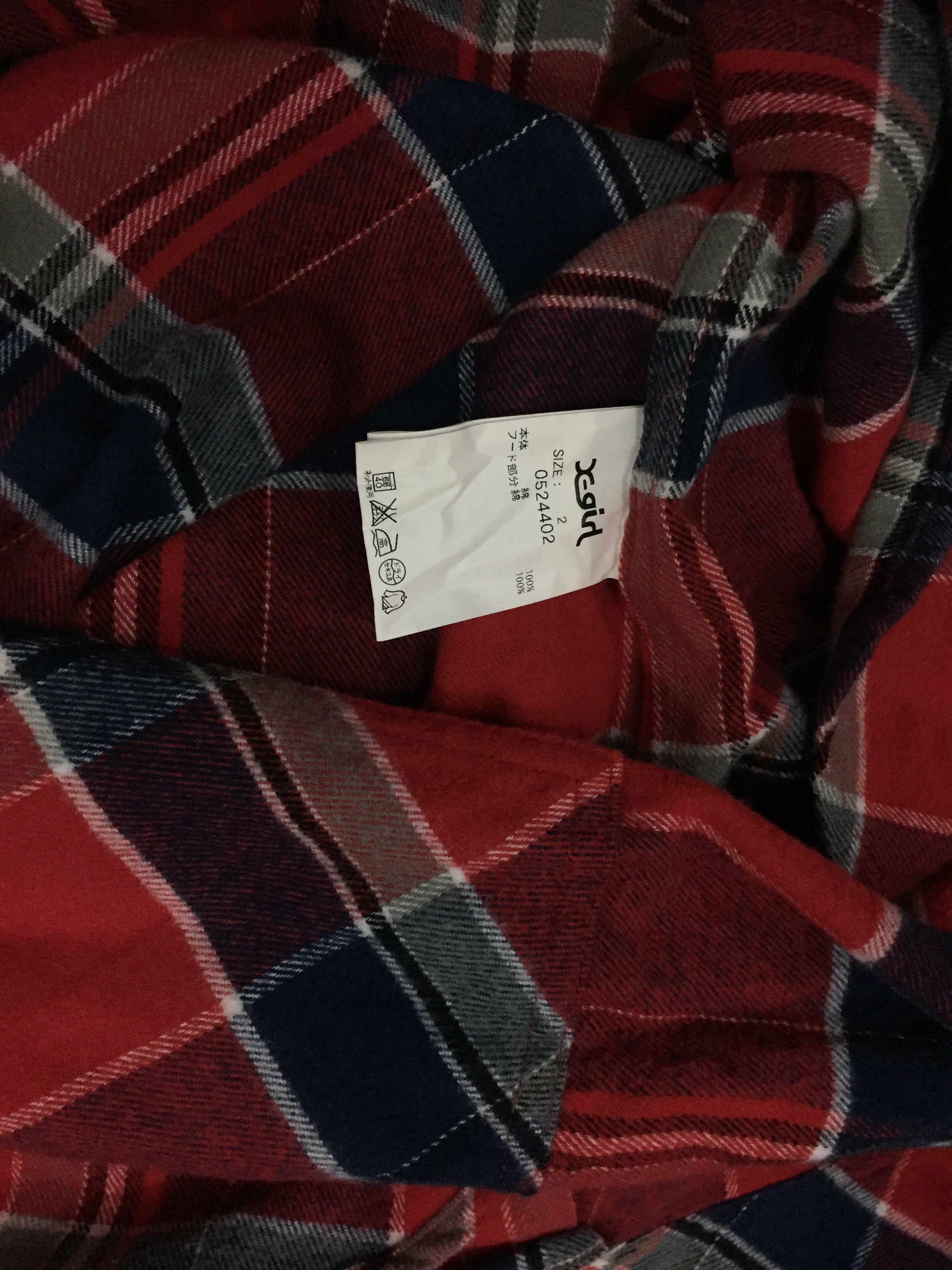 Japanese Brand x-girl flannel hoodie shirt japan Size US M / EU 48-50 / 2 - 4 Thumbnail
