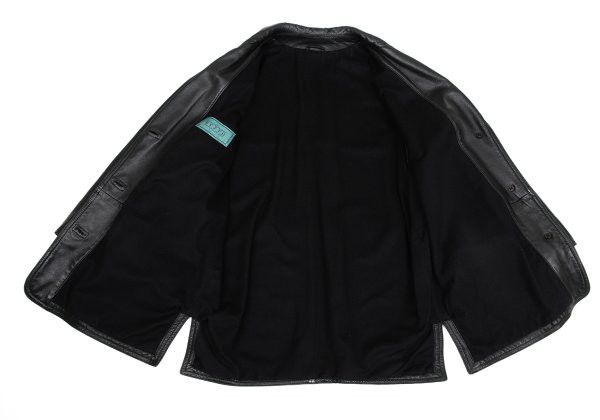 Ruffo Research RUFFO Stitched Leather Tailored Blazer Black Size L Size 44R - 15 Thumbnail