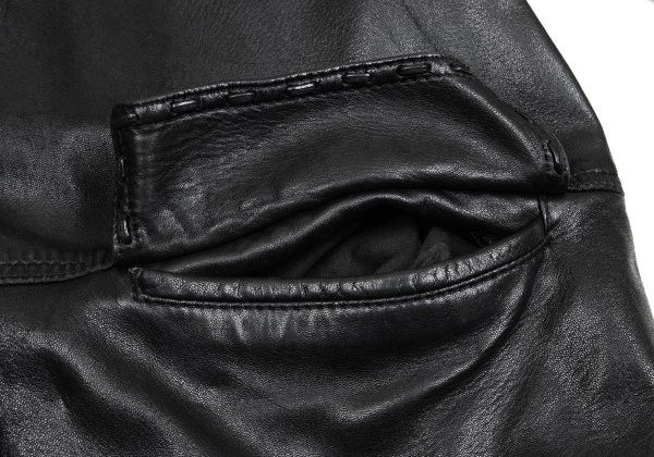 Ruffo Research RUFFO Stitched Leather Tailored Blazer Black Size L Size 44R - 13 Thumbnail