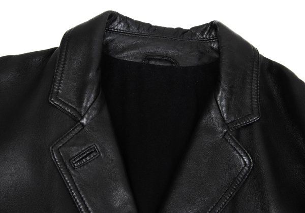 Ruffo Research RUFFO Stitched Leather Tailored Blazer Black Size L Size 44R - 3 Thumbnail