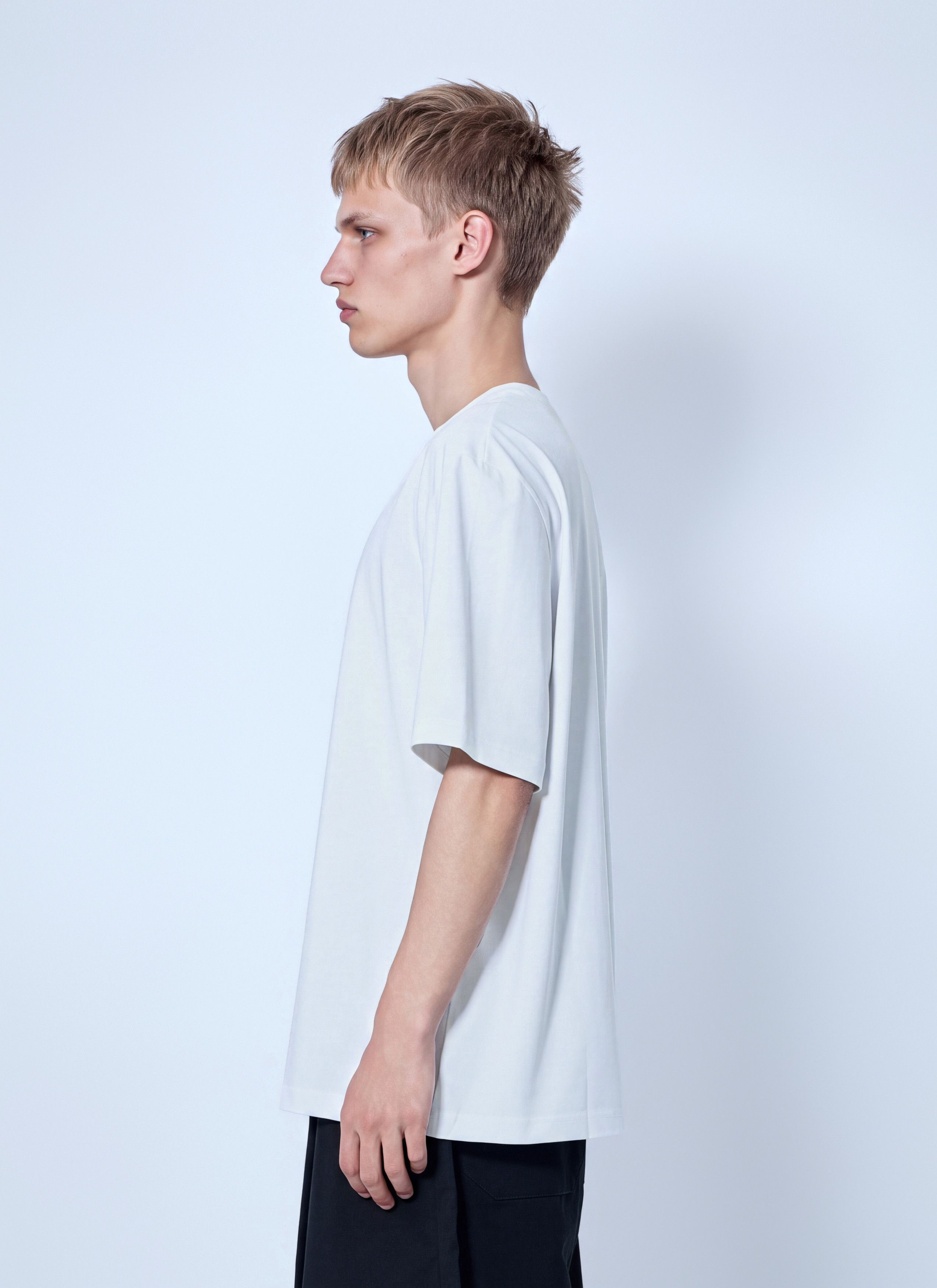 Studio Nicholson Lay Branded Boxy Fit T-Shirt in White, Men's — image 3 of 6
