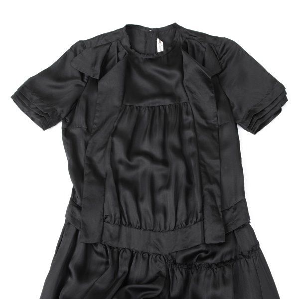 Comme Des Garcons 05aw Silk Tiered Panel Dress Black Size L, Women's — image 6 of 6