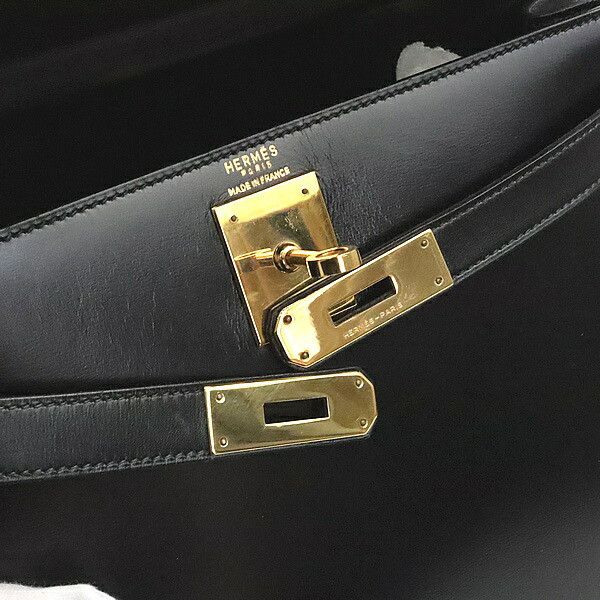 Hermes HERMES Vintage Kelly 28 Boxcalf Black GHW Handbag Size ONE SIZE - 7 Thumbnail