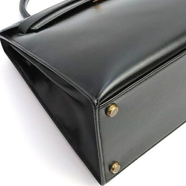 Hermes HERMES Vintage Kelly 28 Boxcalf Black GHW Handbag Size ONE SIZE - 4 Thumbnail